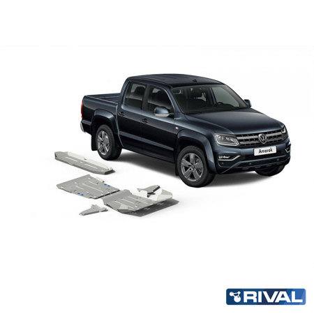 Skid Plate Set (Radiator, Engine, Gearbox, Transfer Case, Fuel Tank, Front Arms, Differential) Volkswagen Amarok 2016-2020; 3 l. / diesel